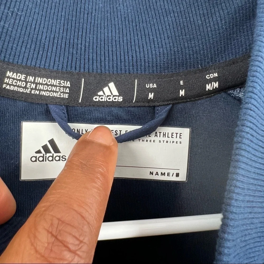Adidas climalite 2016 sideline blue front zip long sleeve jacket M